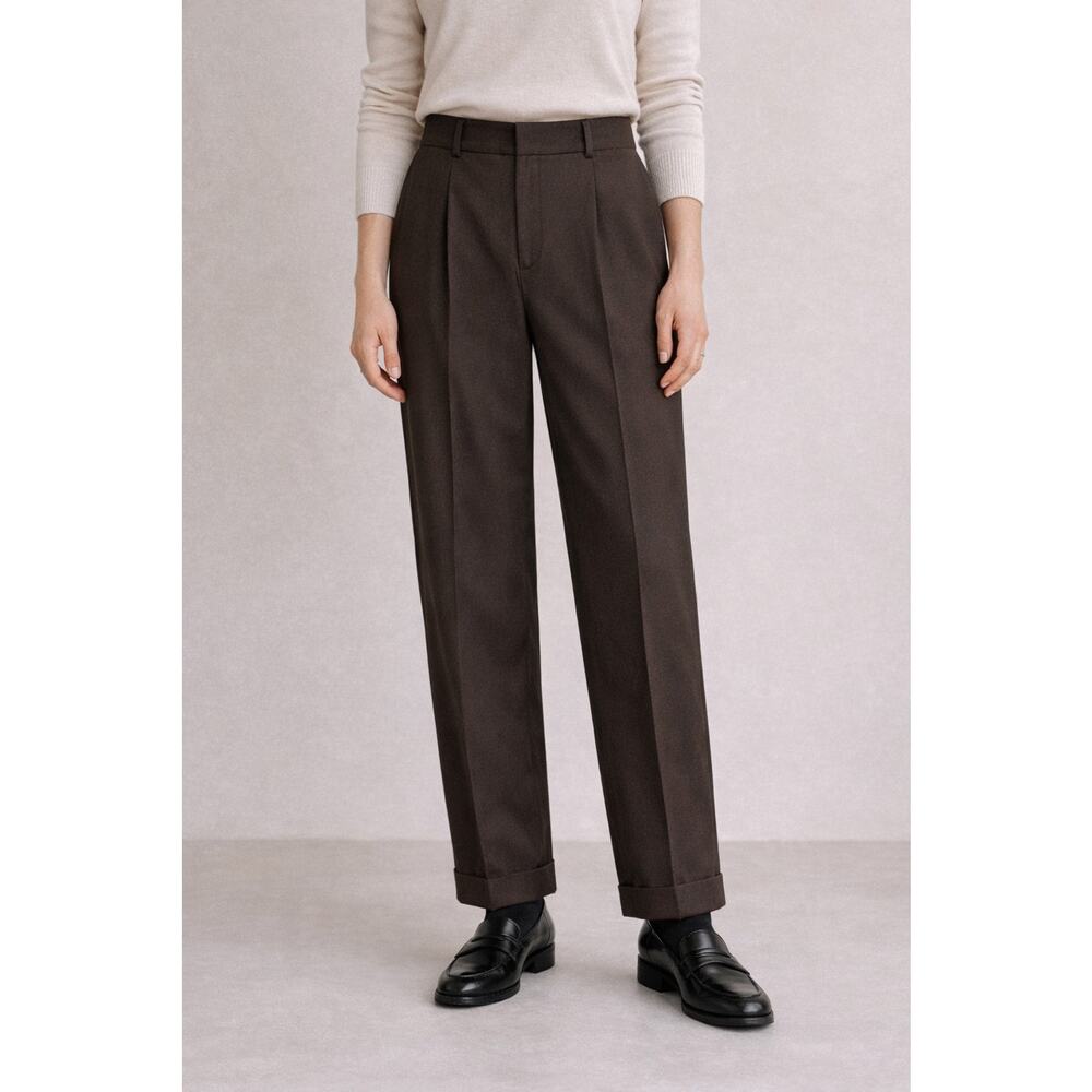 Lauren Ralph Lauren 100% Lambswool Trousers Brown Pants Women 6 Career Academia